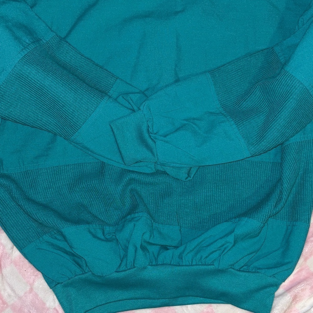 Teal Long Sleeve vintage bonjour  Sweater - Picture 3 of 8